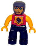 LEGO 47394pb012 Duplo Figure Lego Ville, Male Castle, Black Legs, Red Chest, Bright Light Orange  Arms, Bright Light Orange Hands