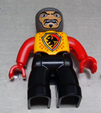 LEGO 47394pb014 Duplo Figure Lego Ville, Male Castle, Black Legs, Bright Light Orange Chest, Red Arms, Red Hands