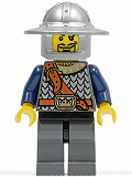LEGO cas370 Fantasy Era - Crown Knight Scale Mail with Chest Strap, Helmet with Broad Brim, Curly Eyebrows and Goatee